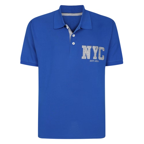 Bigdude NYC Applikations-Piqué-Polo Königsblau